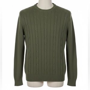 Oscar de La Renta Olive Green Cable Knit Sweater Size Medium